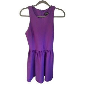Topshop Purple Fit Flare Skater Dress Women's Size US 4 UK 8